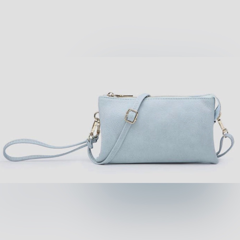 Light Blue JEN CO RILEY crossbody/wristlet/wallet